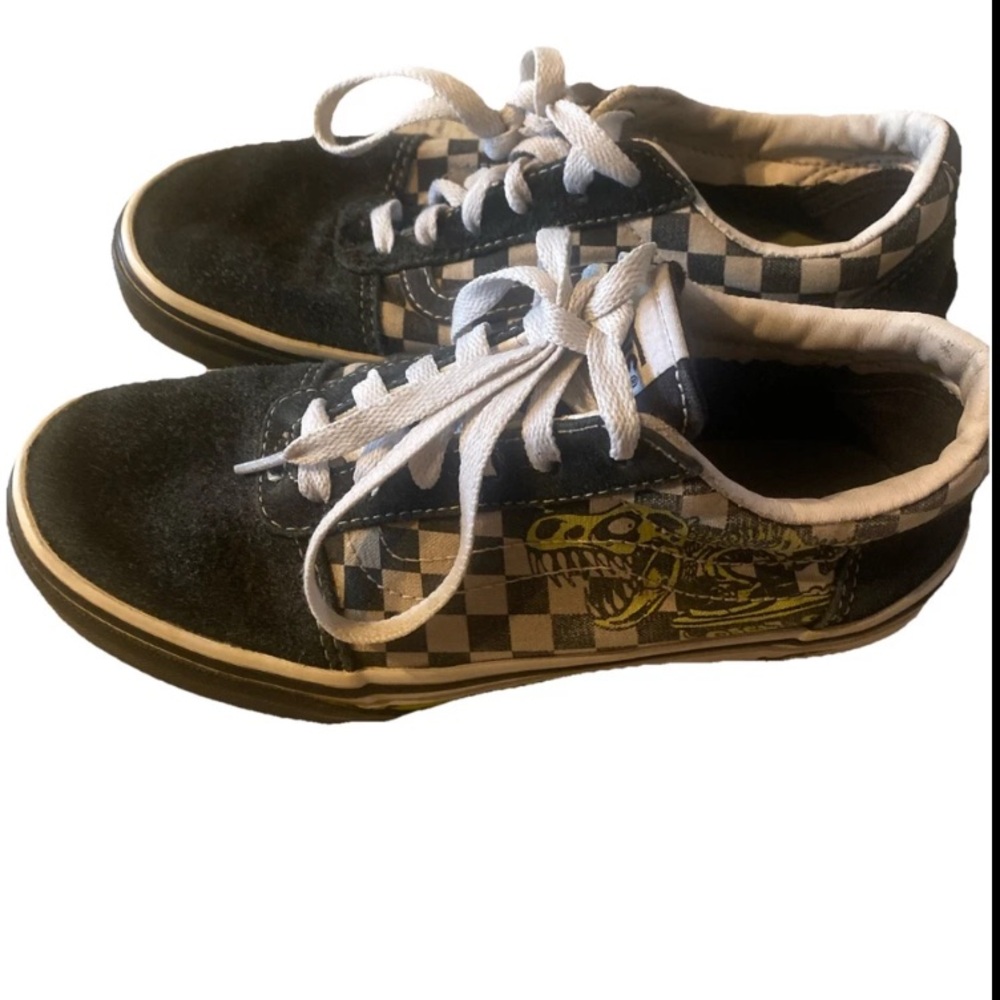 Vans (Dino Bonez)  Black/White  Youth Size 4